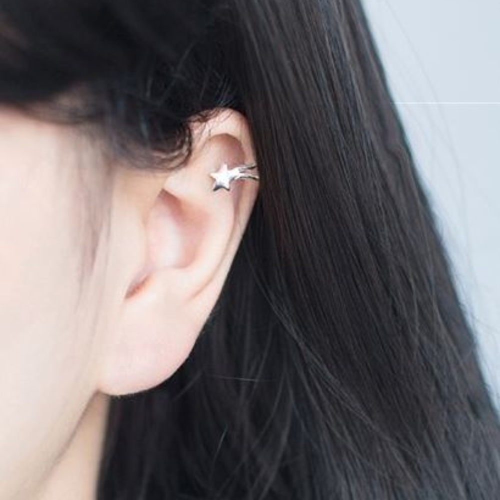 NEW Pair Fashion Star Heart Ear Clip Cuffs 2pcs